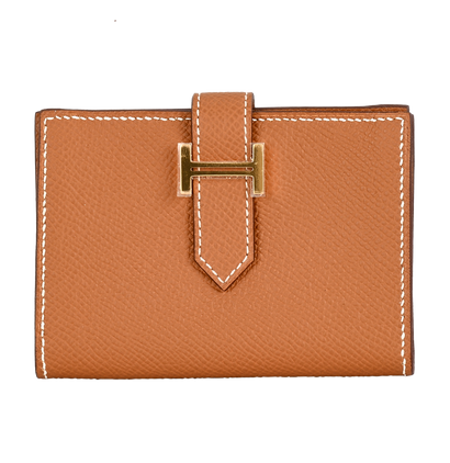Hermes Bearn Card Holder, &pound;850, Accessories, Brown, Leather, Front view